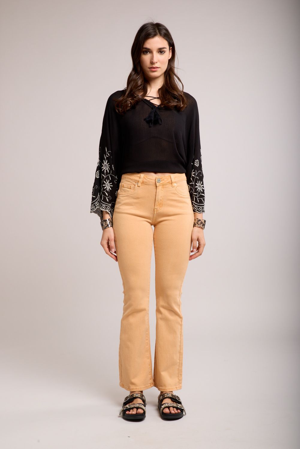 Toxik High Waist Bootcut In Citrus Tangerine