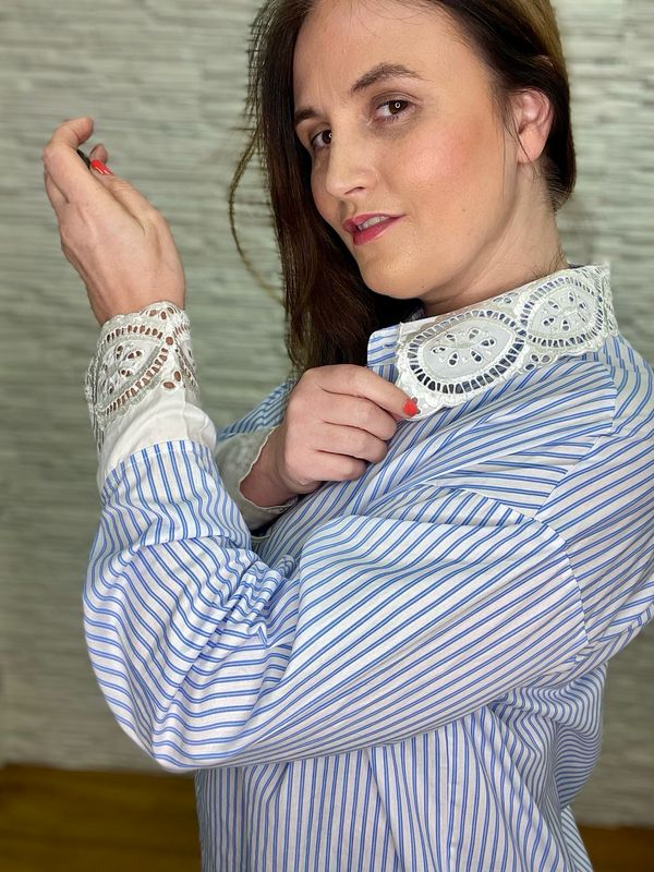 The Abbie Boyfriend Shirt With Collar And Cuffs