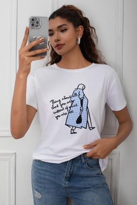 The Gingham Trench Coat Gal T Shirt In Blue