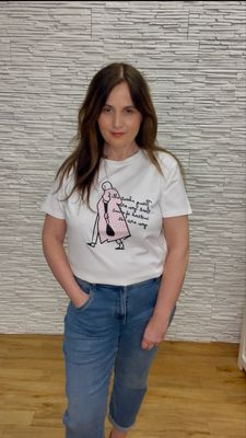 The Gingham Trench Coat Gal T Shirt In Pink