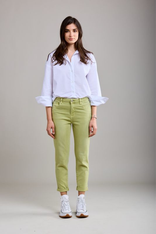 Toxik Boyfriend Jeans In Lime Green
