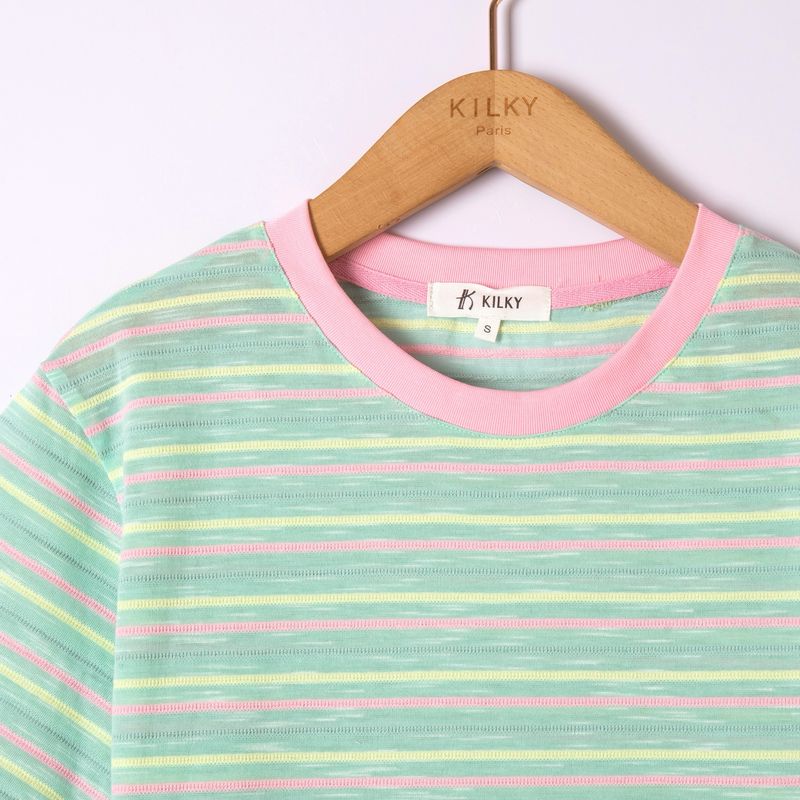 The Ella Stripe T-shirt In Tiffany Blue