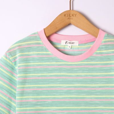 The Ella Stripe T-shirt In Tiffany Blue