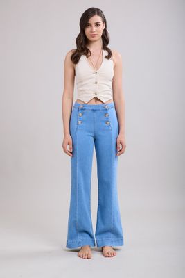 Toxik Military Flare Jean In Light Wash