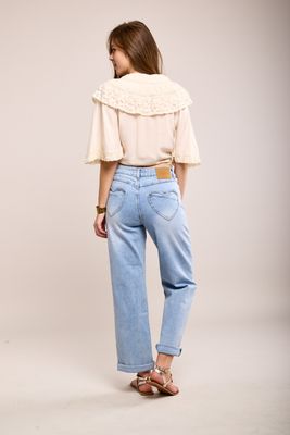Toxik Light Wash Roll Up Jean With Love Heart Pocket