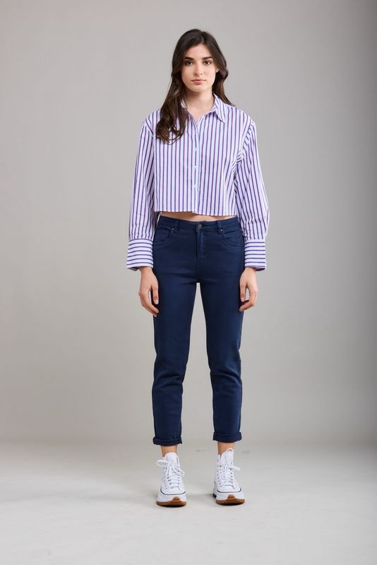 Toxik Boyfriend Jeans In Navy Blue