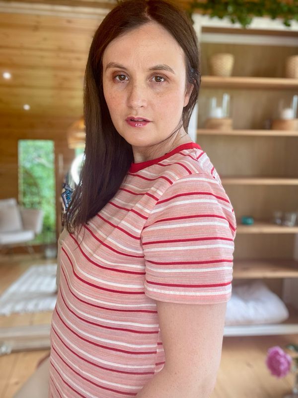 The Ella Stripe T-Shirt in Red