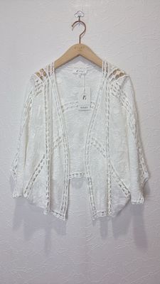 The Ava Crochet Cardigan In White