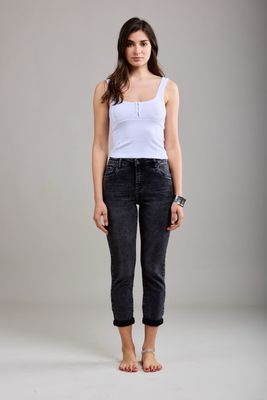 Toxik Boyfriend Jeans In Distressed Black