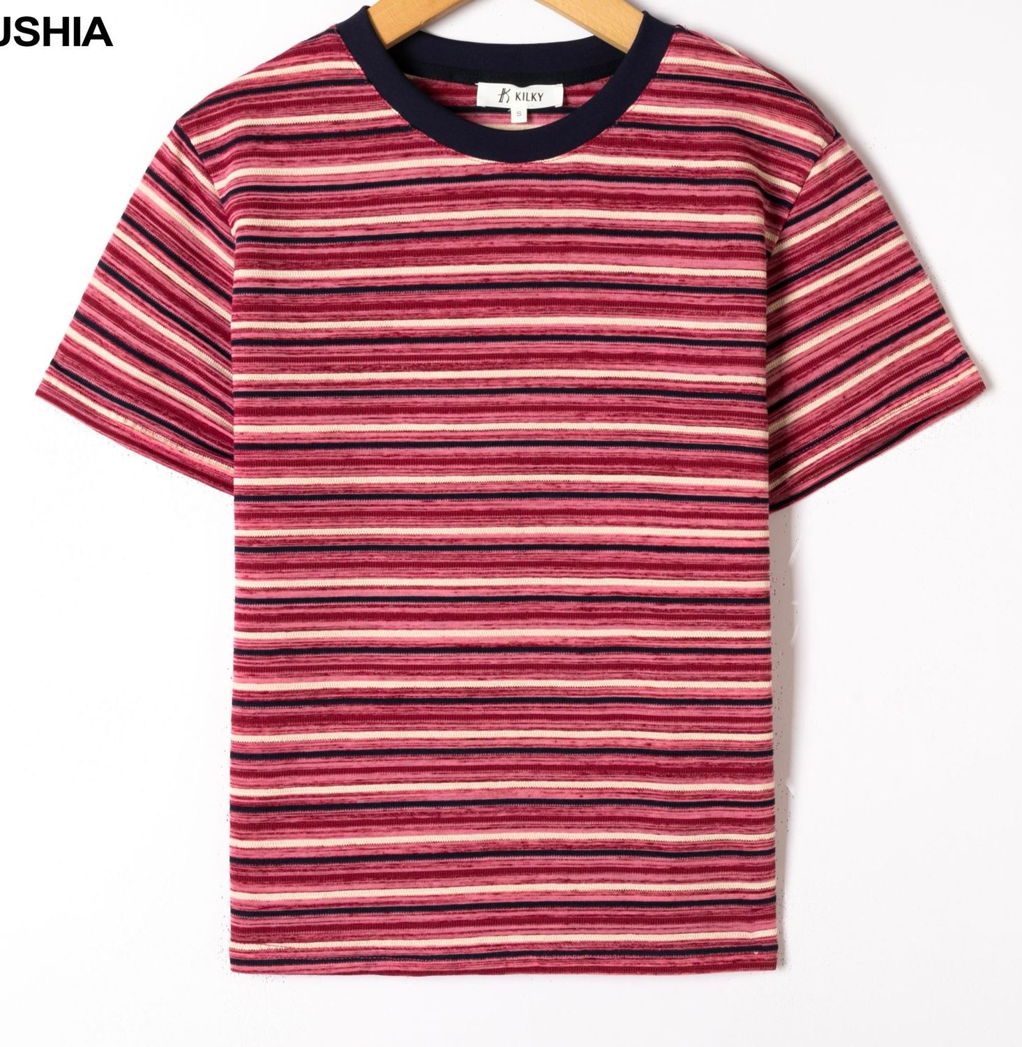 The Ella Stripe T-Shirt in Cherry Red