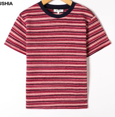 The Ella Stripe T-Shirt in Cherry Red