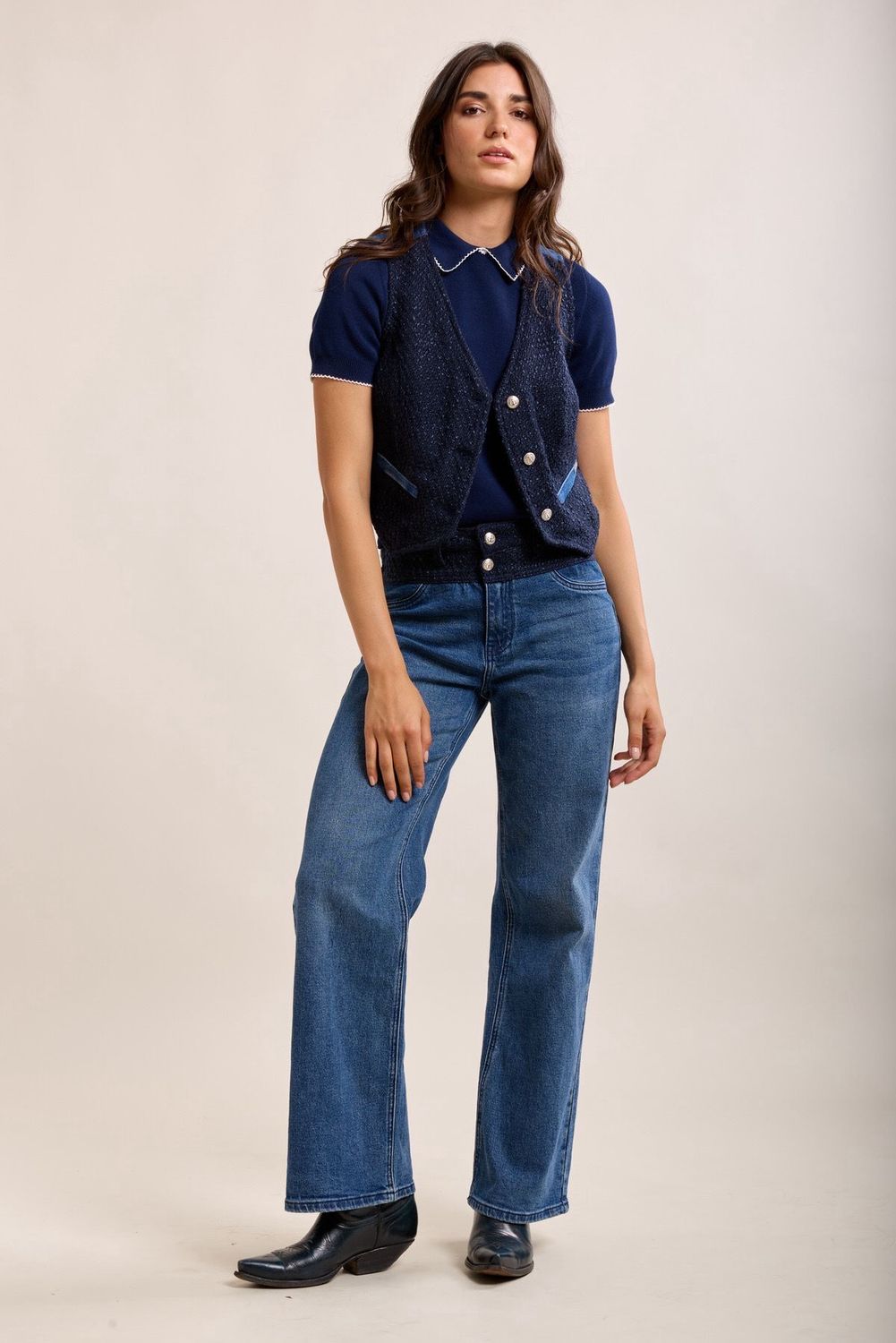 Toxik Tweed and Denim Straight Leg Jean