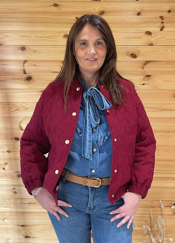 The Jessie Bomber Jacket In Cherry