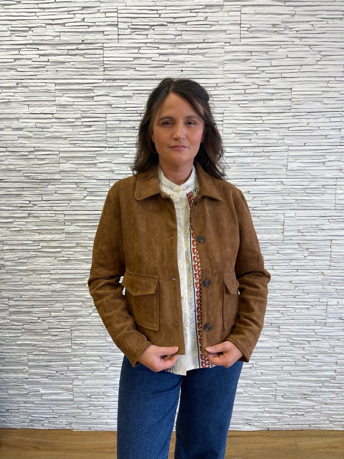 The Ashley Moleskin Jacket In Tan