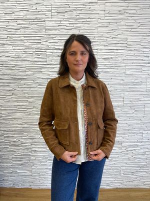 The Ashley Moleskin Jacket In Tan