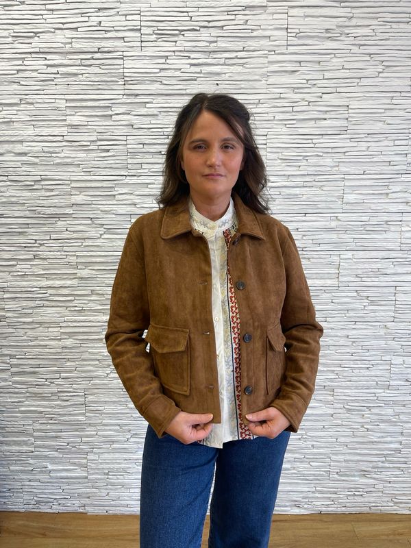 The Ashley Moleskin Jacket In Tan