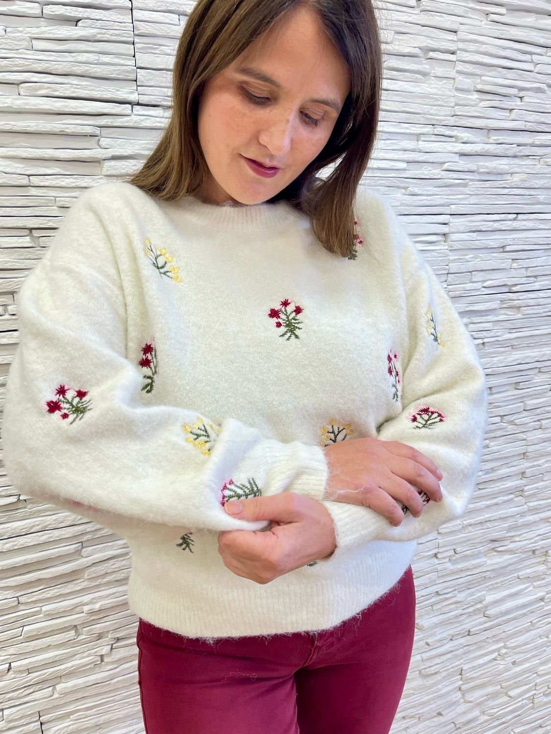 The Orla Embroidered Super Soft Knit