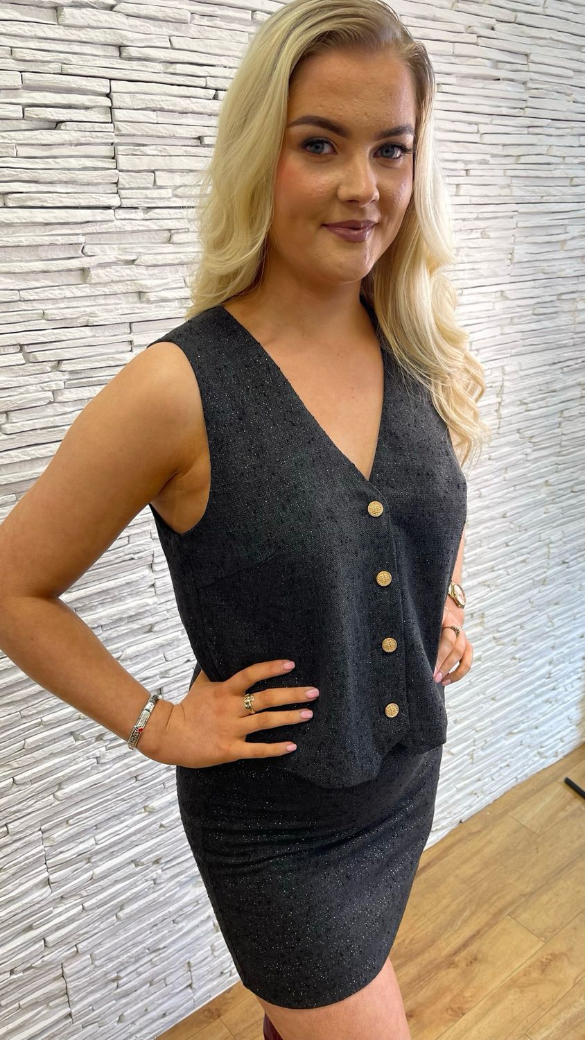 The Chloe Chanel Inspired Waistcoat In Black