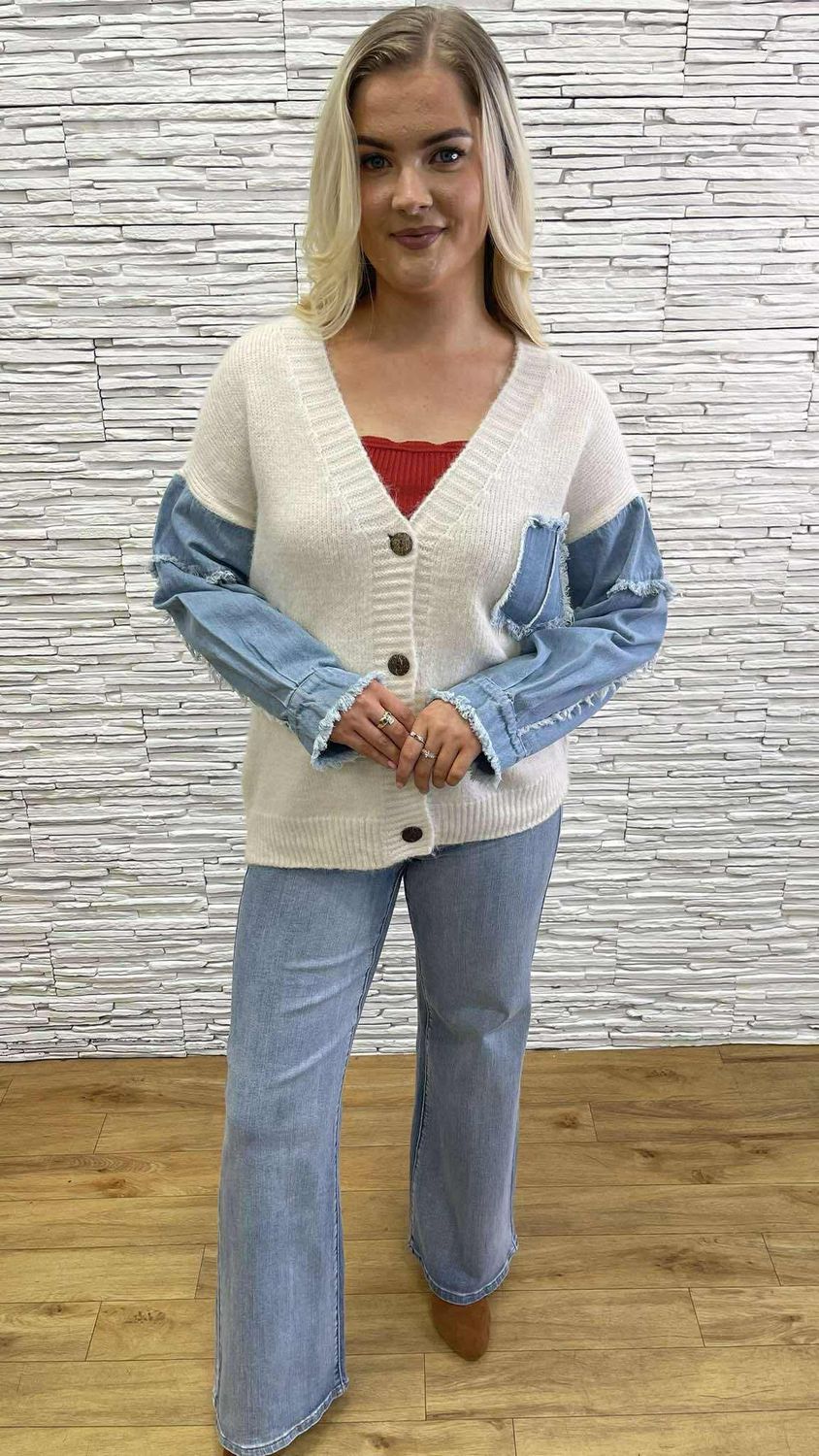 The Joanne Denim Sleeve Cardigan