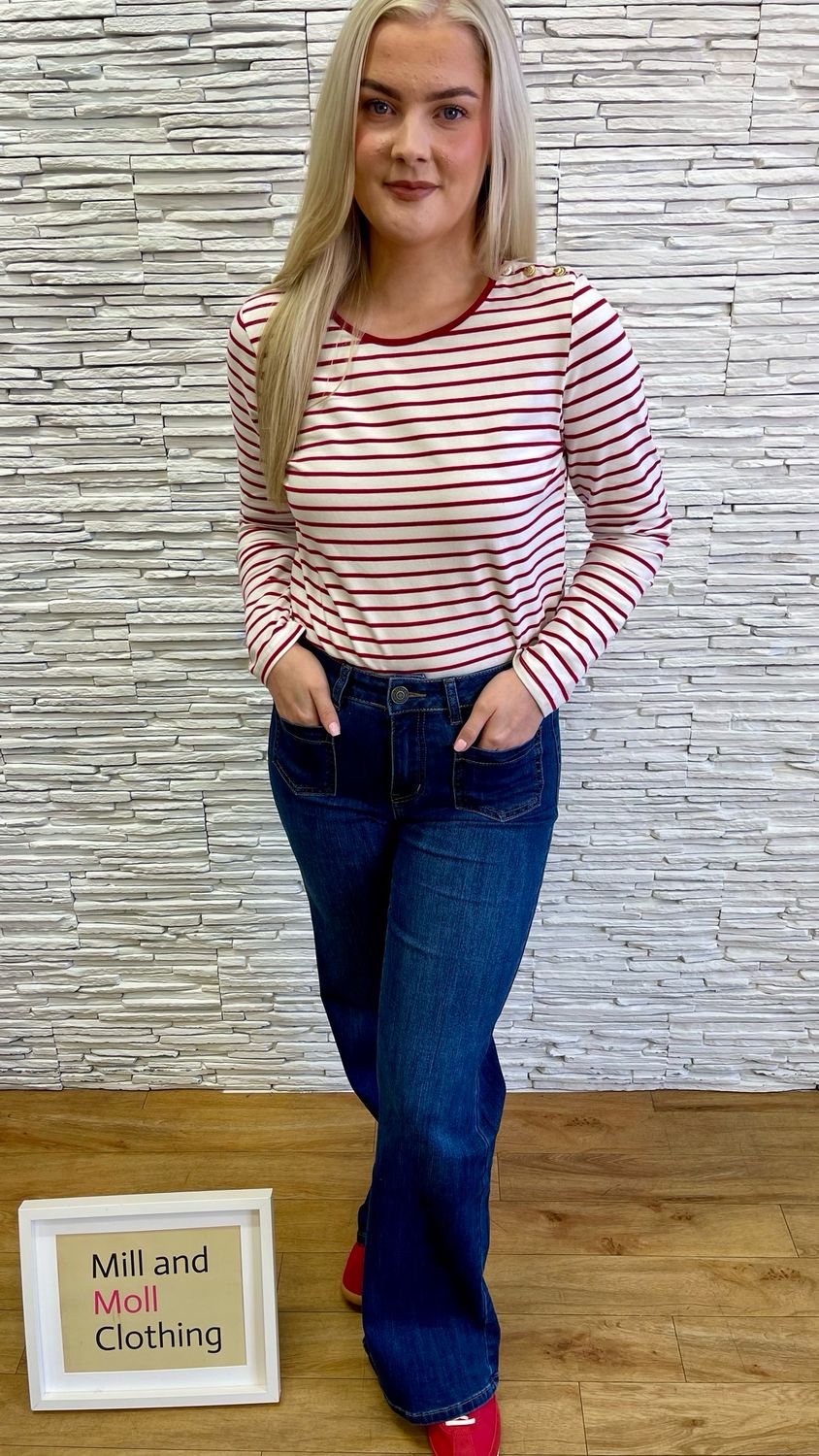 The Lana Nautical Top In Cherry Red