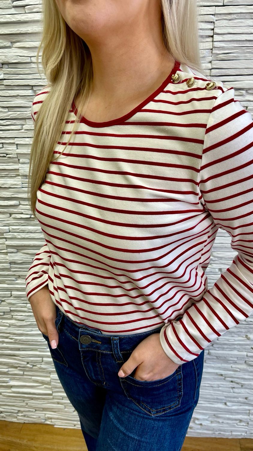 The Lana Nautical Top In Cherry Red