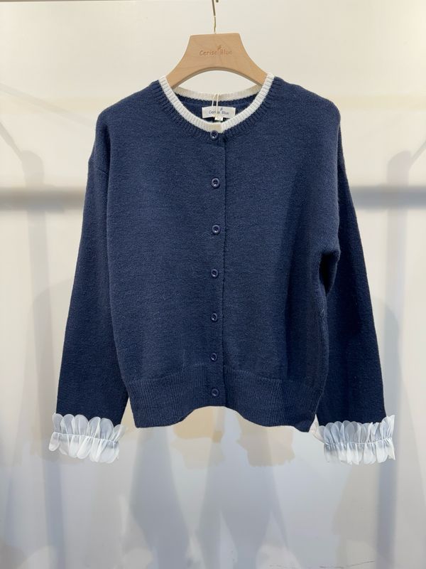 The Tilly Soft Knit Cardigan In Navy