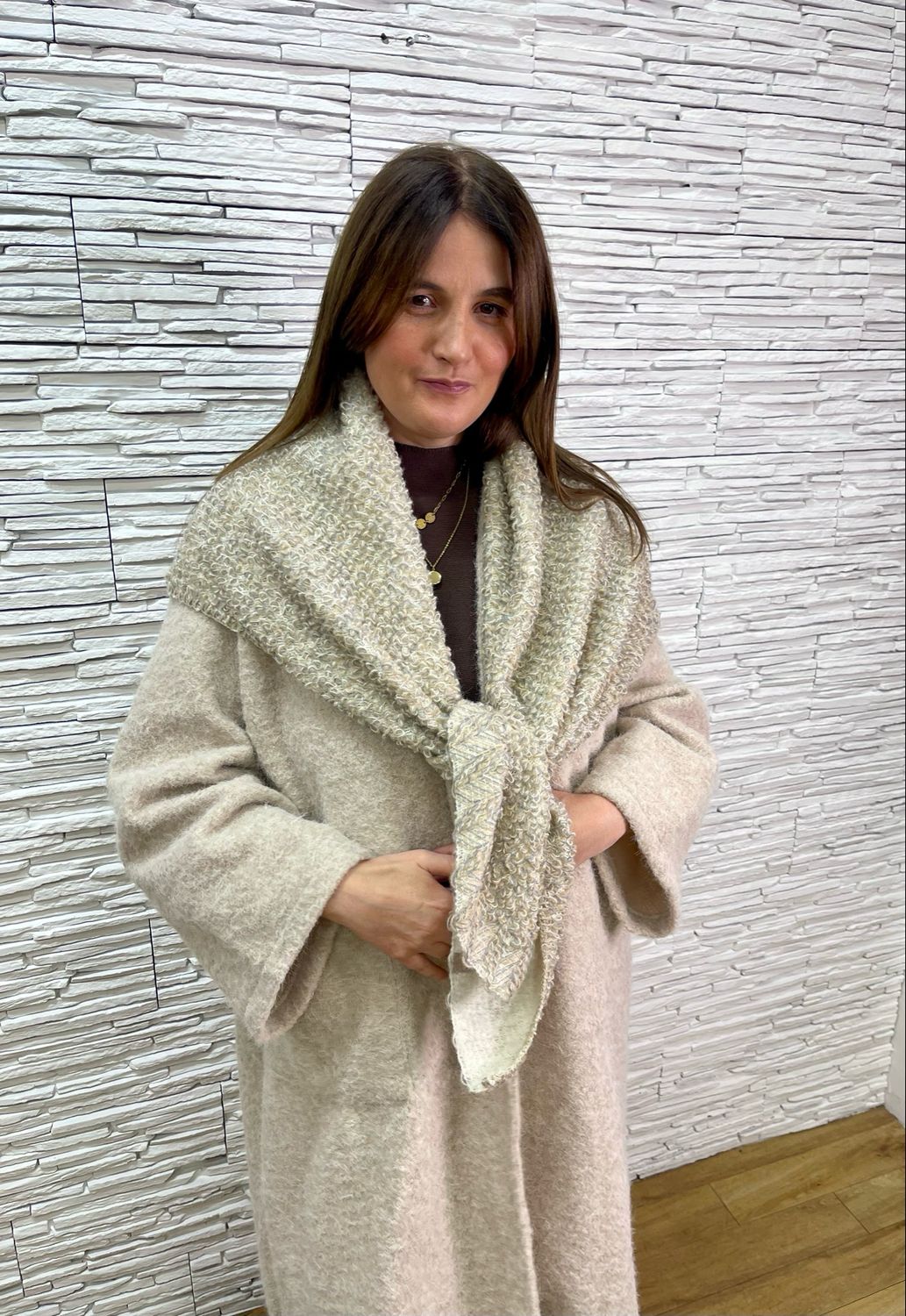 The Cream Boucle Shawl