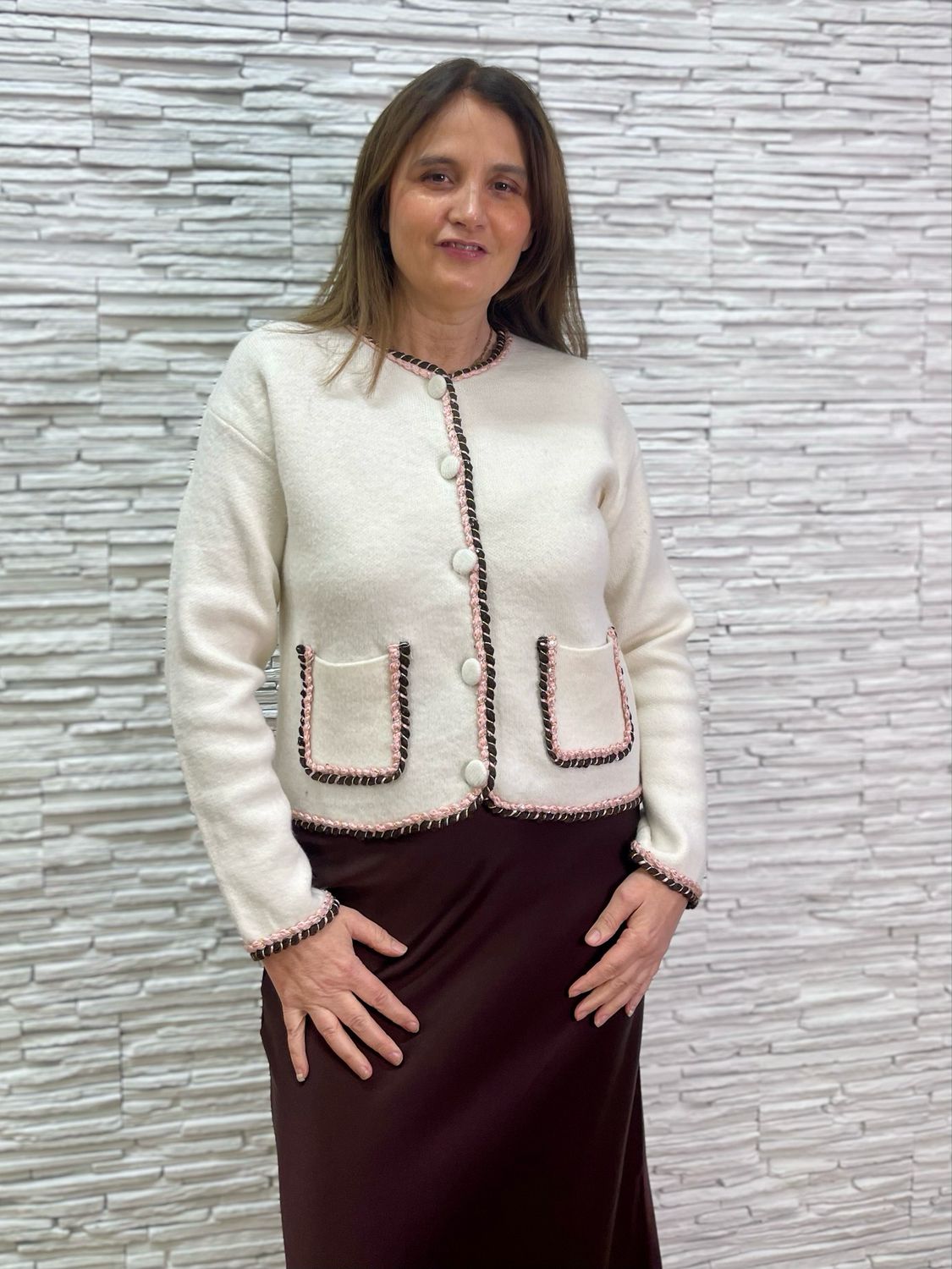 The Chrishell Chanel Inspired Cardigan In Winter White