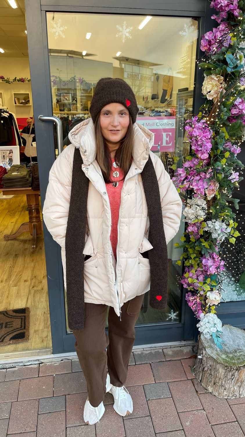 The Vicky Puffer Jacket In Beige