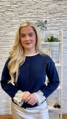 The Tilly Soft Knit Cardigan In Navy