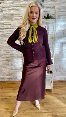 The Emily Two Pocket Cardigan In Chocolate Brown