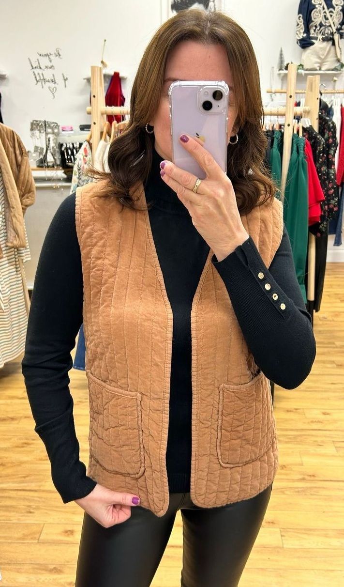 Corduroy Gilet in Light Brown