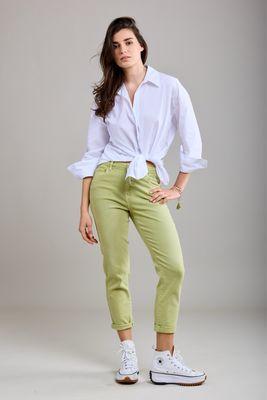 Toxik Boyfriend Jeans In Lime Green