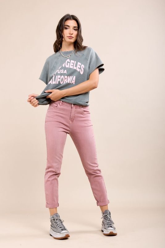 Toxik Boyfriend Jeans in Dusky Pink