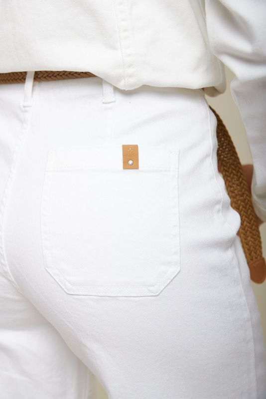 Toxik High Waisted Wide Leg Crop Jeans in White