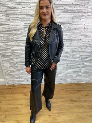 The Olivia Faux Leather Biker Jacket