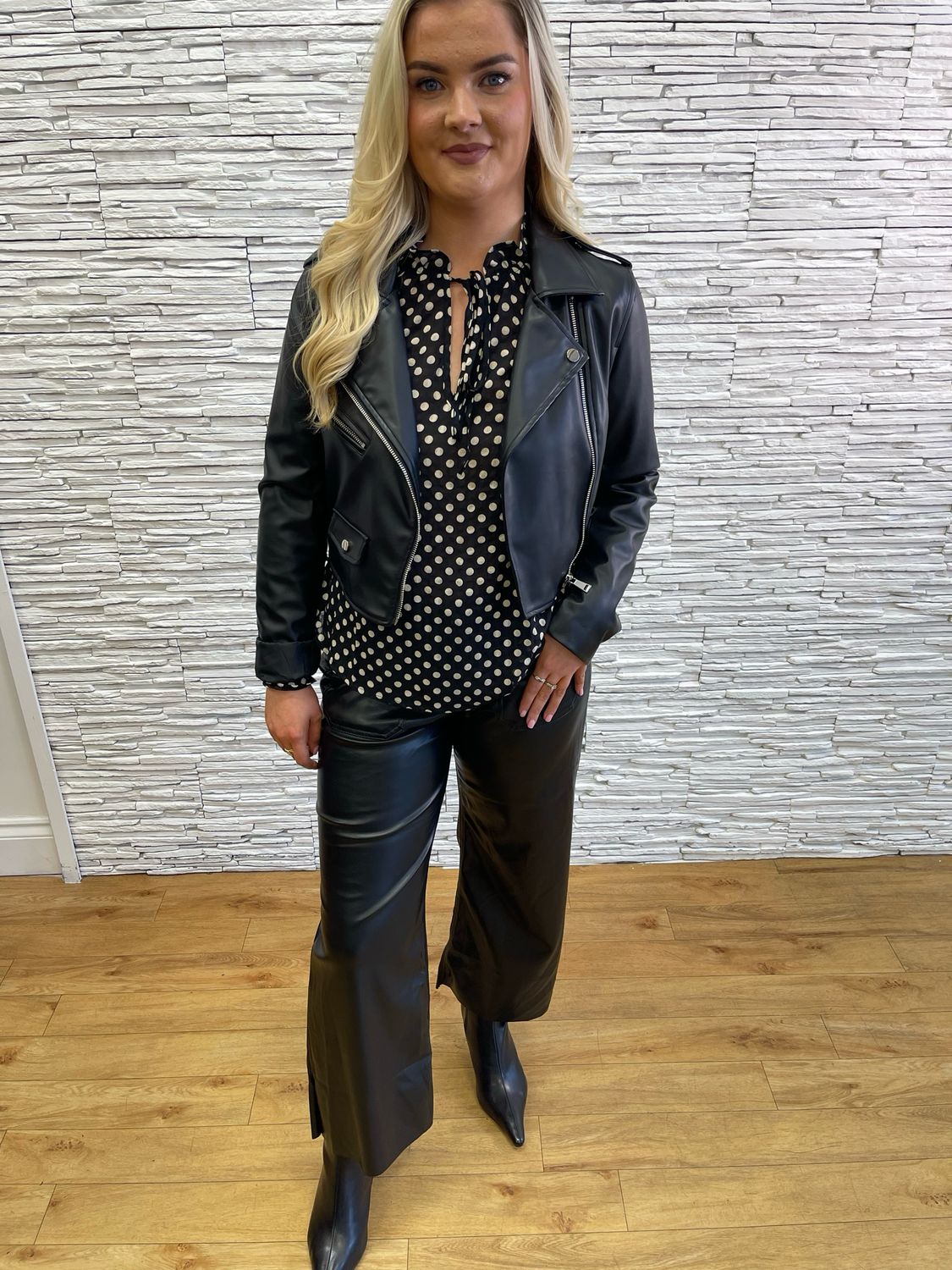 The Olivia Faux Leather Biker Jacket