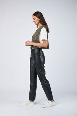 Toxik Faux Leather Straight Leg Trouser