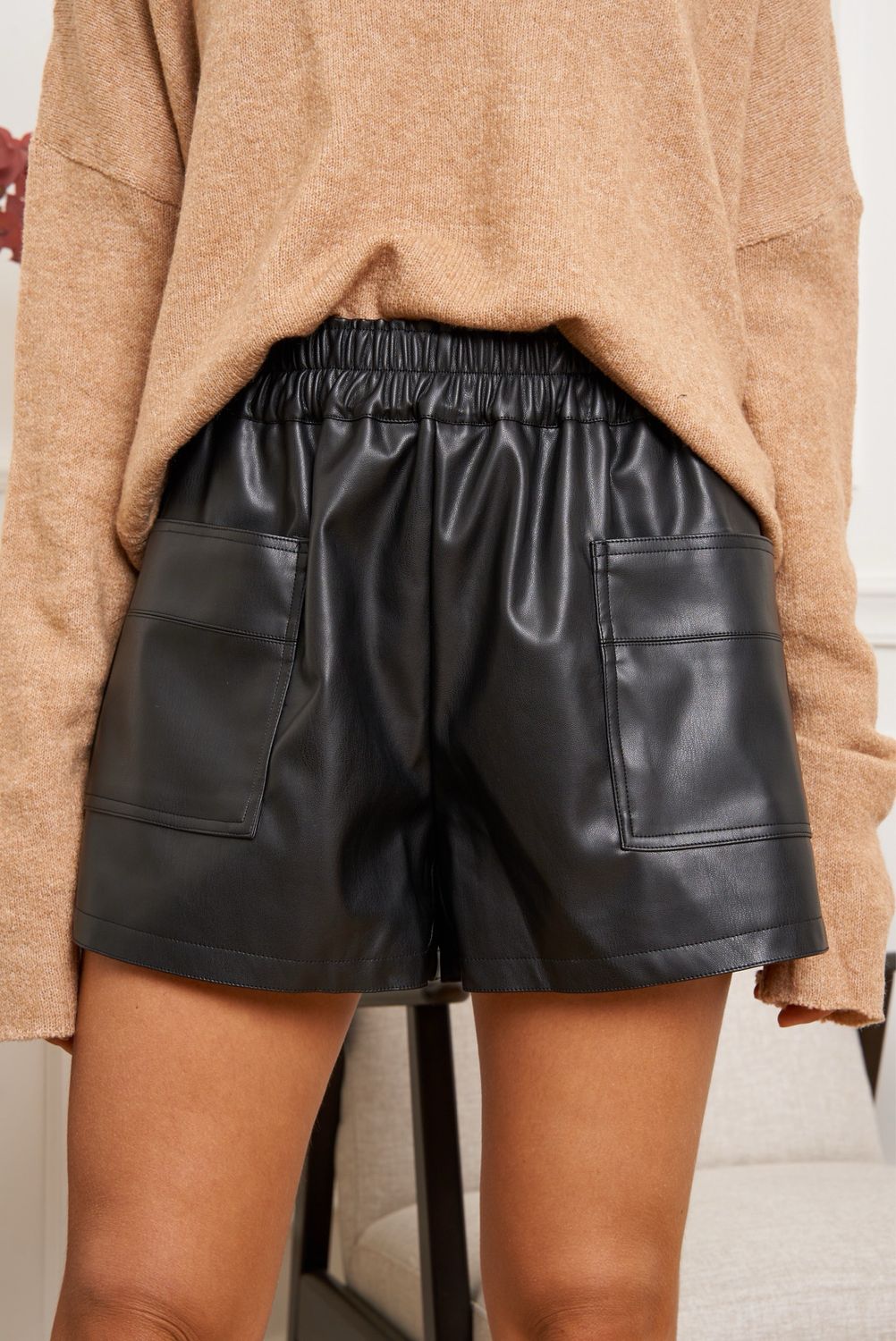 The Leisha Faux Leather Short