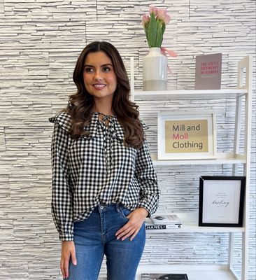 The Jane Collared Checked Shirt In Black