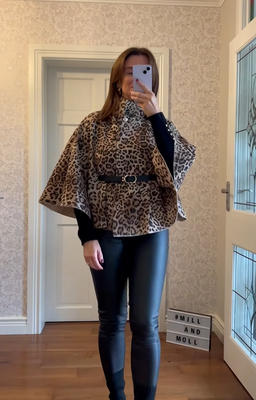 The Sarah Belted Cape In Leopard Print