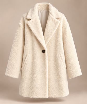 The Lilah One Button Winter Coat In Cream