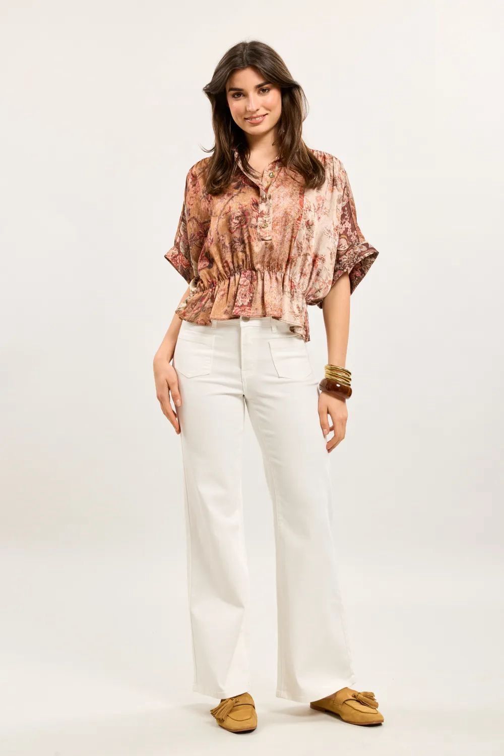 Toxik High Waisted Two Pocket Flare Jeans In White