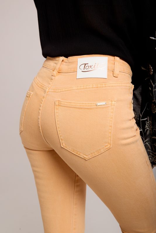 Toxik High Waist Bootcut In Citrus Tangerine