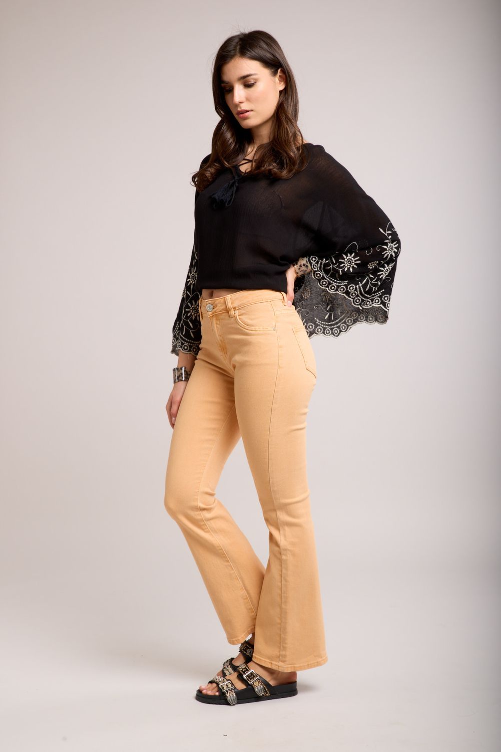Toxik High Waist Bootcut In Citrus Tangerine