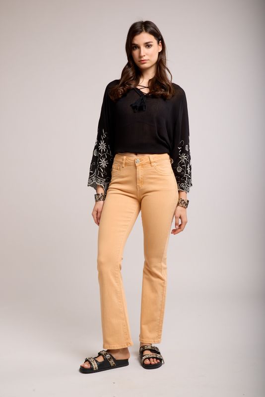 Toxik High Waist Bootcut In Citrus Tangerine