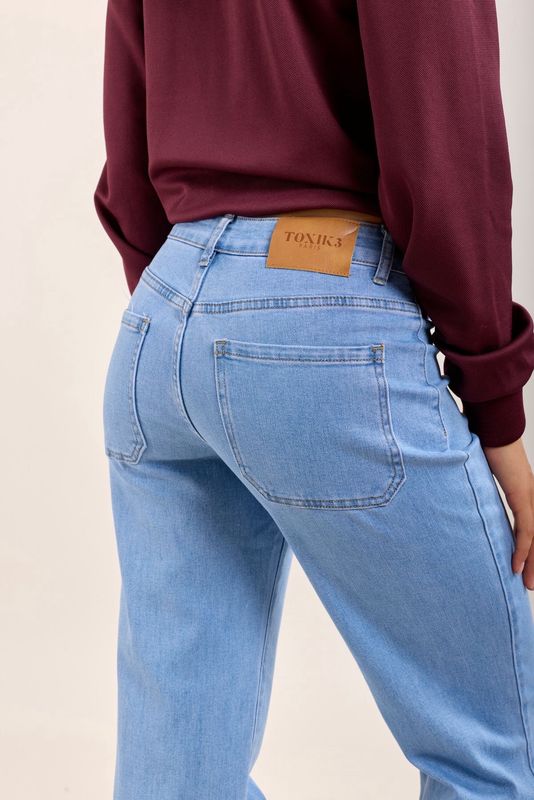 Toxik Military Flare Jean In Light Wash