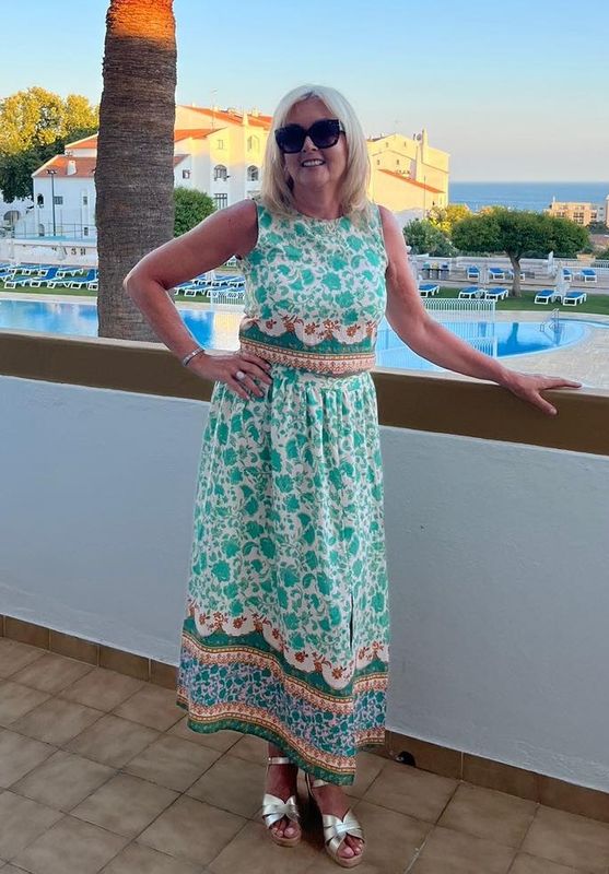 The Roman Paisley Border Skirt In Green (Co Ord)