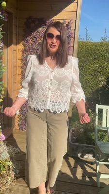 The Annabelle Broderie Anglais Blouse In Cream