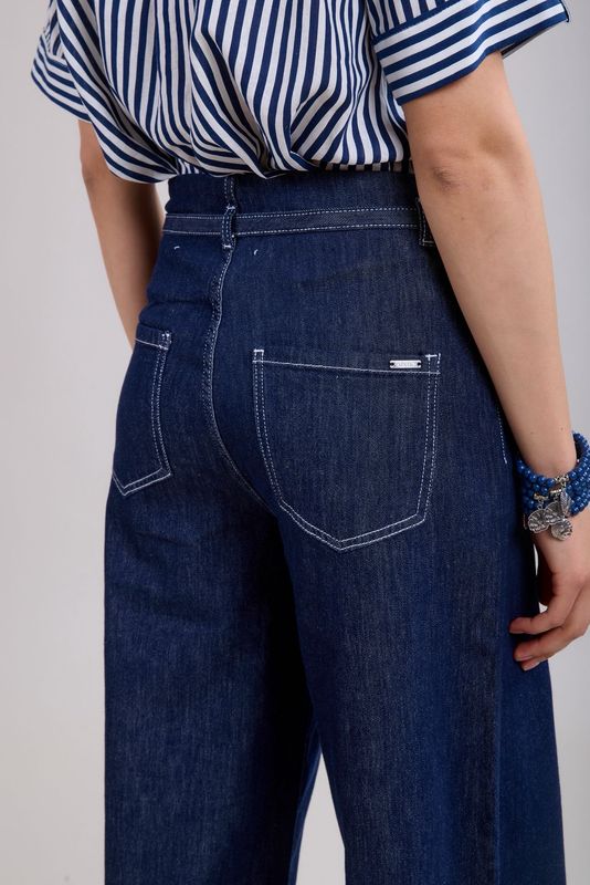 Toxik Dark Indigo Flare With Buckle Belt